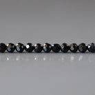 3mm Black Tourmaline Beads - Faceted Round Micro Gemstone 15" Strand