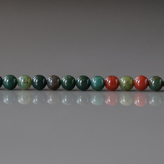 3mm Bloodstone Smooth Beads Genuine Bloodstone Beads 15" Gemstone Beads for DIY Jewelry Making Gift for Crafter