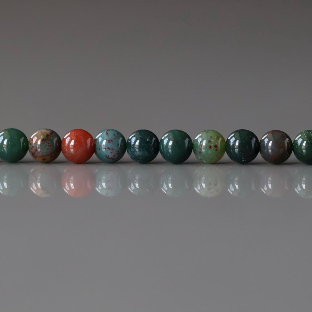 3mm Bloodstone Smooth Beads Genuine Bloodstone Beads 15" Gemstone Beads for DIY Jewelry Making Gift for Crafter