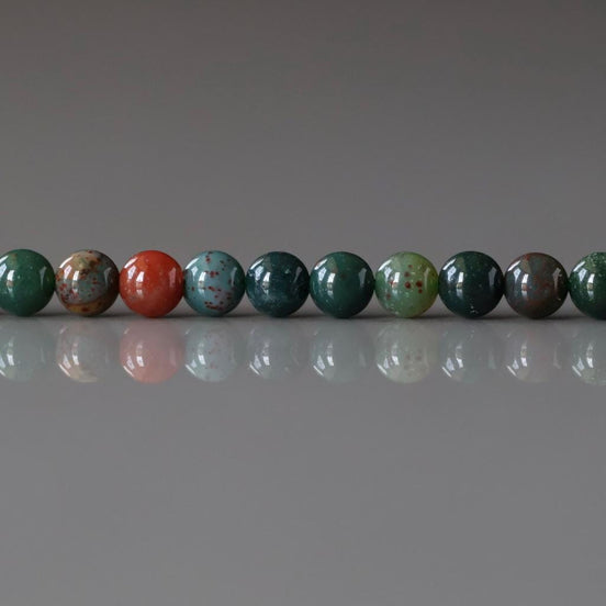 3mm Bloodstone Smooth Beads Genuine Bloodstone Beads 15" Gemstone Beads for DIY Jewelry Making Gift for Crafter