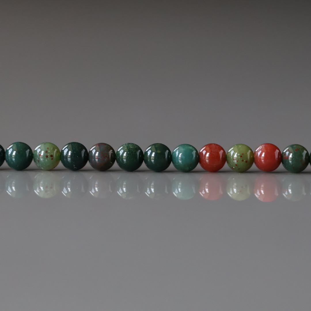 3mm Bloodstone Beads ‚Äì Smooth Round Micro Gemstone 15" Strand