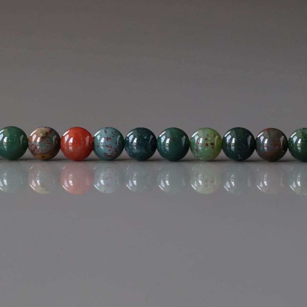 3mm Bloodstone Beads ‚Äì Smooth Round Micro Gemstone 15" Strand