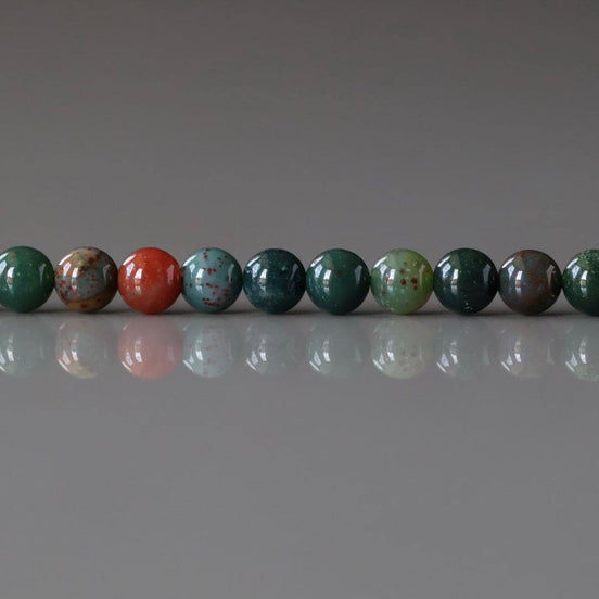 3mm Bloodstone Beads ‚Äì Smooth Round Micro Gemstone 15" Strand