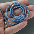 3mm Blue Aventurine Beads ‚Äì Faceted Round Micro Gemstone 15" Strand