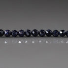 3mm Blue Goldstone Beads – Faceted Round Micro Gemstone 15" Strand