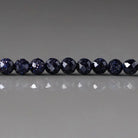 3mm Blue Goldstone Beads – Faceted Round Micro Gemstone 15" Strand