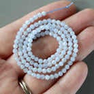 3mm Blue Lace Agate Beads ‚Äì Faceted Round Micro Gemstone 15" Strand