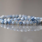3mm Blue Opal Beads – Faceted Round Micro Gemstone 7" Strand