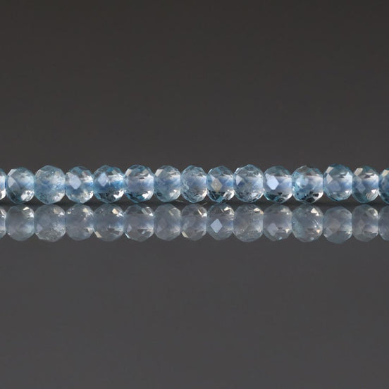 3mm Blue Topaz Faceted Beads Rondele 15" Natural Topaz Sparkly Gemstone Beads Beading Crafter Gift April Birthstone DIY Jewelry