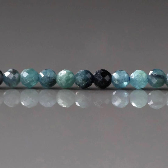 AAA 3mm Blue Tourmaline Faceted Beads 15" Indicolite Sparkly Gemstone Beads for Jewelry Making Beading Gift October Birthstone