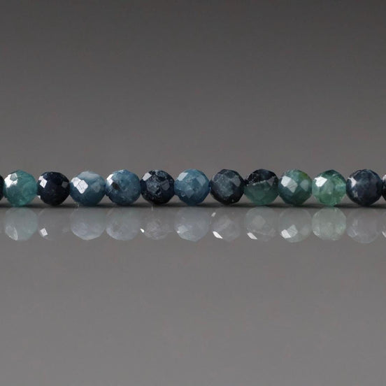 AAA 3mm Blue Tourmaline Faceted Beads 15" Indicolite Sparkly Gemstone Beads for Jewelry Making Beading Gift October Birthstone