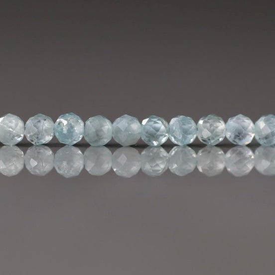 3mm Natural Blue Zircon Faceted Beads Genuine Zircon 7” Strand Transparent Sparkly Gemstone Beads for Jewelry Making