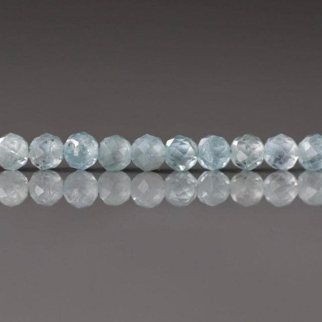 3mm Blue Zircon Beads – Faceted Round Micro Gemstone - 14 pcs