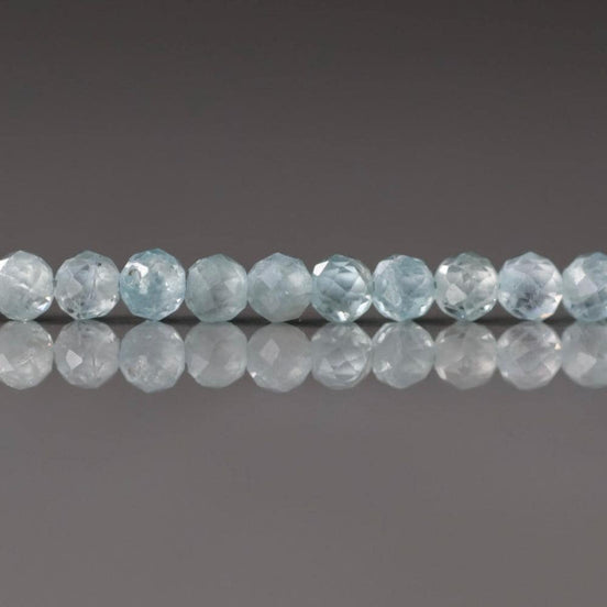 3mm Blue Zircon Beads – Faceted Round Micro Gemstone - 14 pcs