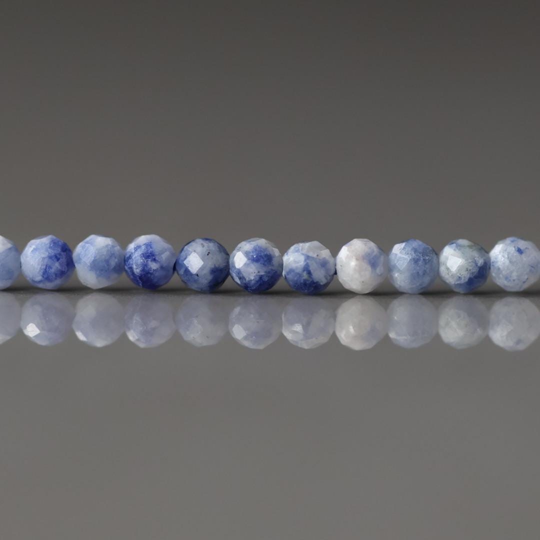 3mm Bolivian Sodalite Beads ‚Äì Faceted Round Micro Gemstone 15" Strand