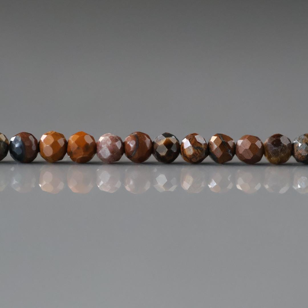 3mm Boulder Opal Micro Faceted Beads Genuine Opal Beads 15.5" Gemstone Beads for Jewelry Making Beading Craft Gift