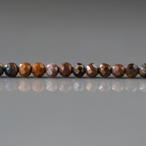 3mm Boulder Opal Micro Faceted Beads Genuine Opal Beads 15.5" Gemstone Beads for Jewelry Making Beading Craft Gift