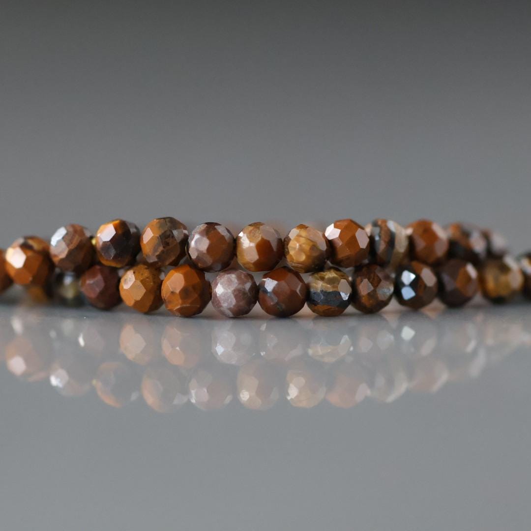 3mm Boulder Opal Micro Faceted Beads Genuine Opal Beads 15.5" Gemstone Beads for Jewelry Making Beading Craft Gift