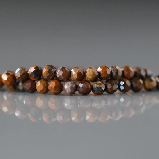3mm Boulder Opal Beads - Faceted Round Micro Gemstone 15.5" Strand