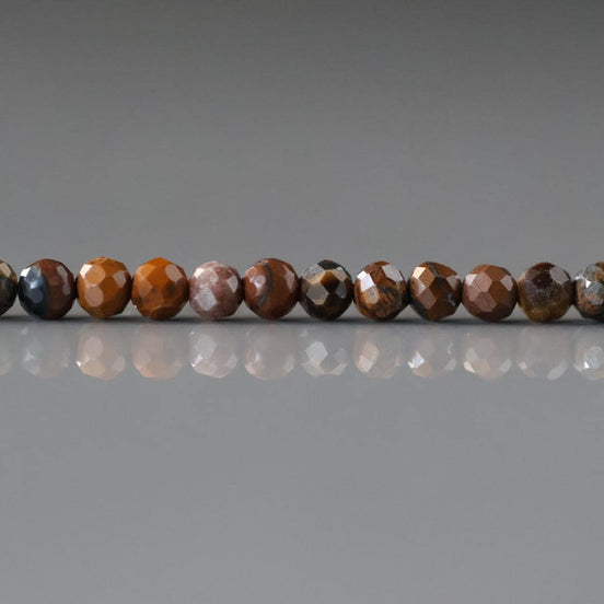 3mm Boulder Opal Beads - Faceted Round Micro Gemstone 15.5" Strand