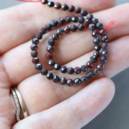 3mm Rare Brecciated Jasper in Hematite Faceted Beads Strand 7