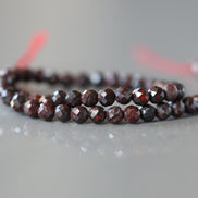 3mm Rare Brecciated Jasper in Hematite Faceted Beads Strand 7