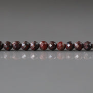 3mm Brecciated Jasper in Hematite Beads – Faceted Round Micro Gemstone 7