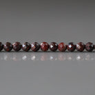 3mm Brecciated Jasper in Hematite Beads – Faceted Round Micro Gemstone 7" Strand