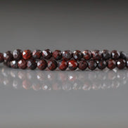 3mm Brecciated Jasper in Hematite Beads – Faceted Round Micro Gemstone 7