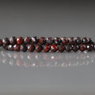 3mm Brecciated Jasper in Hematite Beads – Faceted Round Micro Gemstone 7" Strand