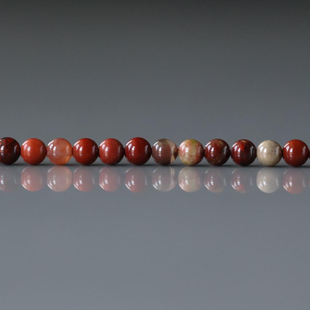 3mm Brecciated Red Jasper Beads ‚Äì Smooth Round Micro Gemstone 15" Strand