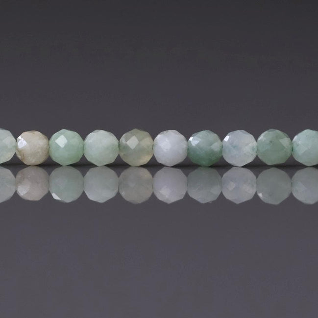 3mm Burma Jade Beads Faceted 15" Burma Jadeite Genuine Gemstone Beads Sparkly Natural Jade for Jewelry Making Beading Craft Gift Beads