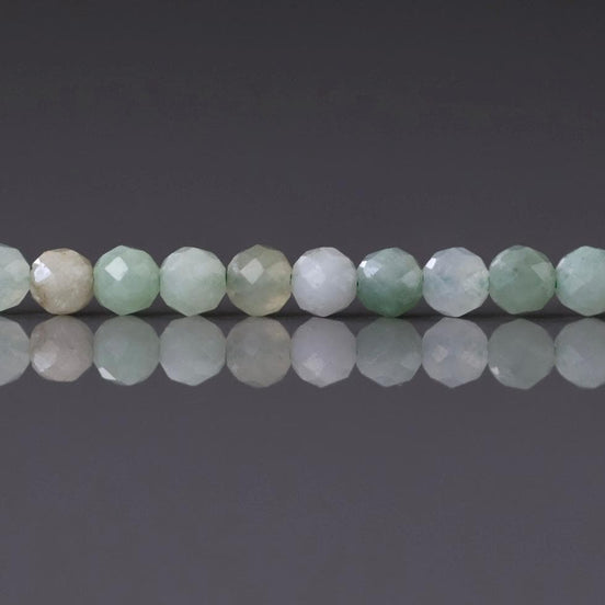 3mm Burma Jade Beads Faceted 15" Burma Jadeite Genuine Gemstone Beads Sparkly Natural Jade for Jewelry Making Beading Craft Gift Beads