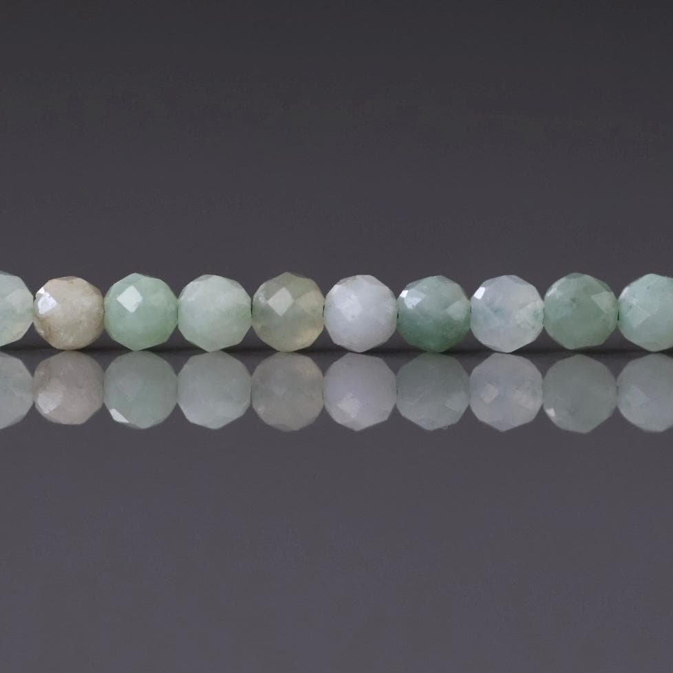 3mm Burma Jade Beads ‚Äì Faceted Round Micro Gemstone 15" Strand