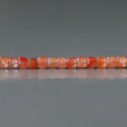 3mm Natural Carnelian Faceted Cube Beads 15