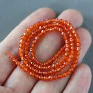 3mm Natural Orange AAA Carnelian Faceted Beads 13