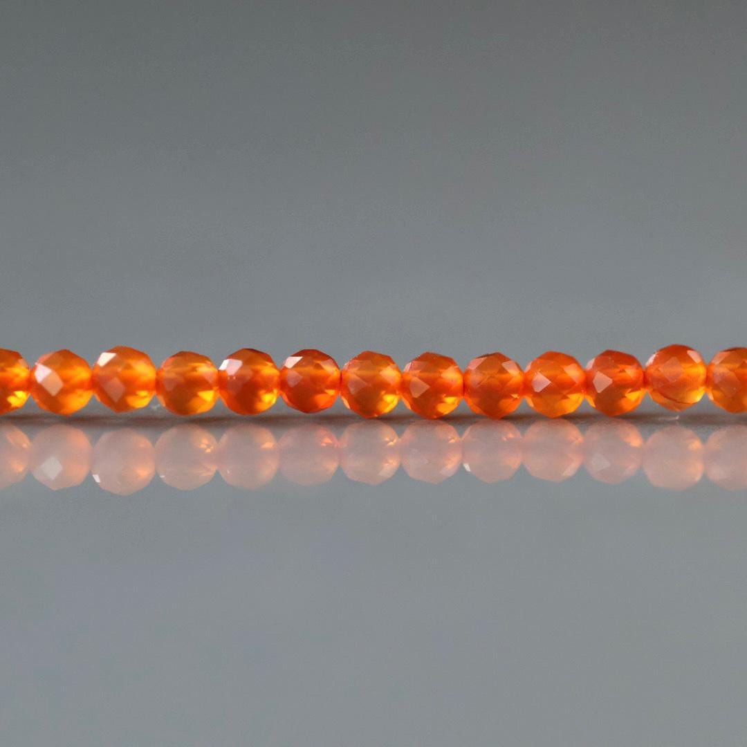 3mm Natural Orange AAA Carnelian Faceted Beads 13" Genuine Gemstone Beads for Jewelry Making Beading Craft Gift Beads Self-Love Abundance