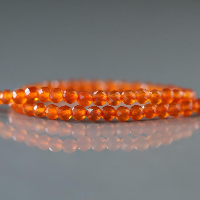 3mm Natural Orange AAA Carnelian Faceted Beads 13" Genuine Gemstone Beads for Jewelry Making Beading Craft Gift Beads Self-Love Abundance