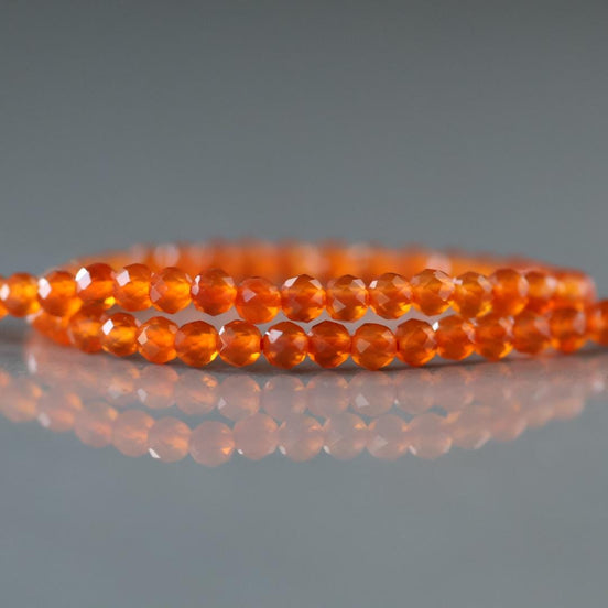 3mm Natural Orange AAA Carnelian Faceted Beads 13" Genuine Gemstone Beads for Jewelry Making Beading Craft Gift Beads Self-Love Abundance