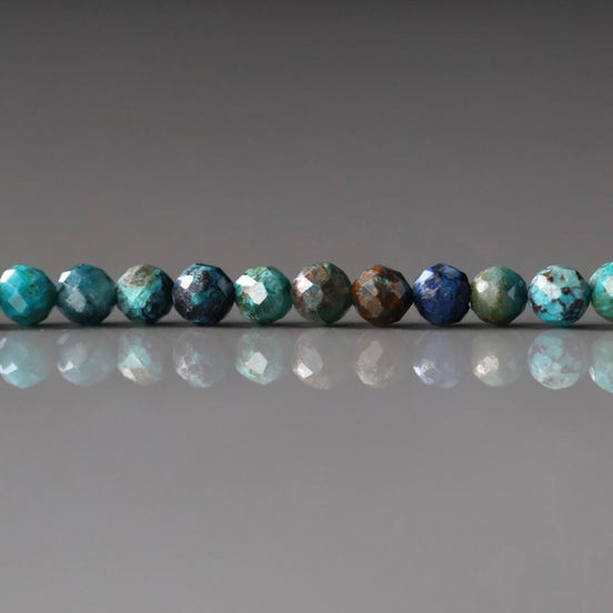 3mm Chrysocolla Beads Faceted 15" Natural Chrysocolla Genuine Gemstone Beads Blue Crystal beads Beading Crafter Gift DIY Jewelry making