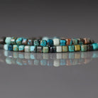 3mm Chrysocolla Cube Beads- Faceted Cube Natural Gemstone 15"
