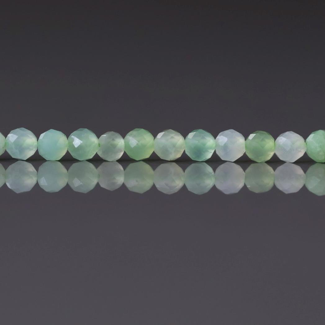 3mm Chrysoprase Beads ‚Äì Faceted Round Micro Gemstone 15" Strand