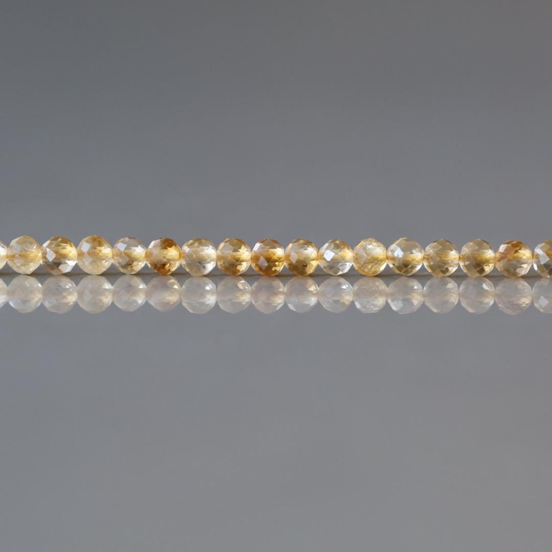 3mm Natural Citrine Beads Micro Faceted 15" Raw Genuine Gemstone Beads for Jewelry Making Beading Craft Gift Beads November Birthstone