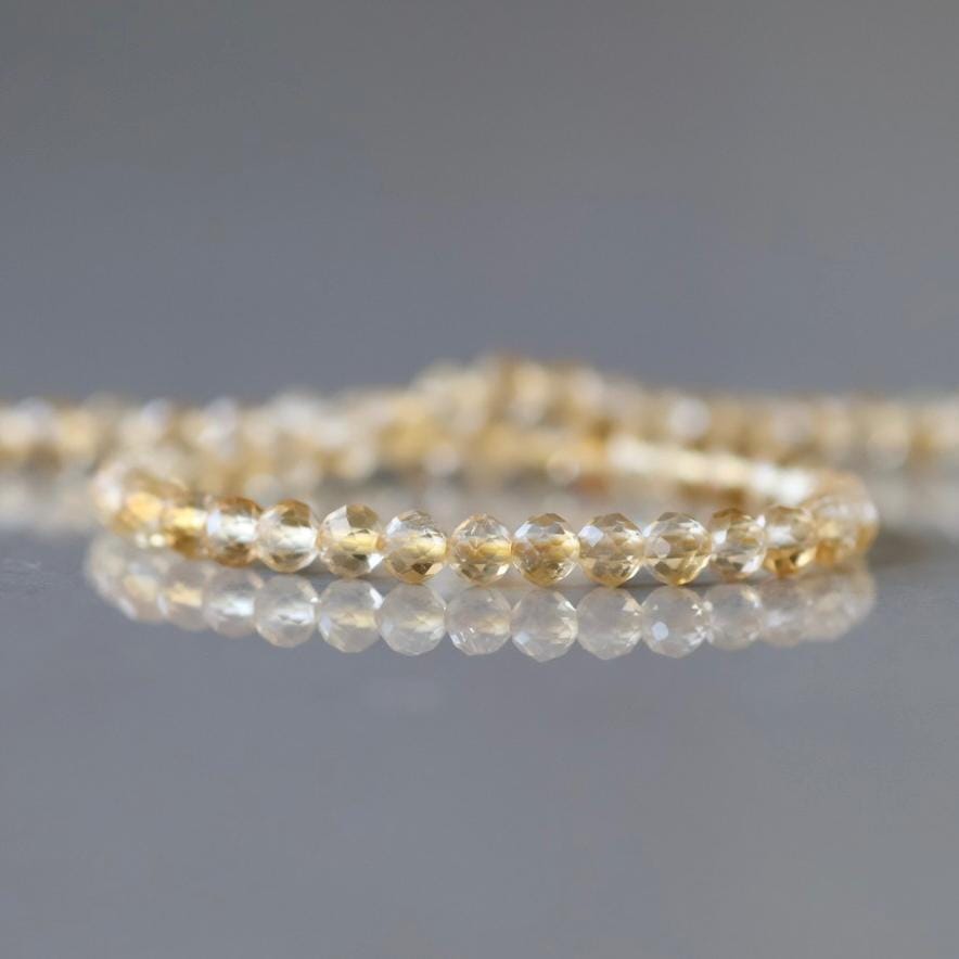 3mm Natural Citrine Beads Micro Faceted 15" Raw Genuine Gemstone Beads for Jewelry Making Beading Craft Gift Beads November Birthstone