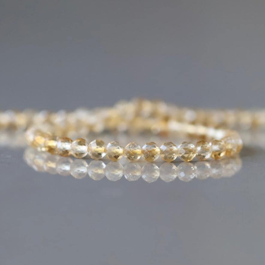3mm Citrine Beads – Faceted Round Micro Gemstone 15" Strand