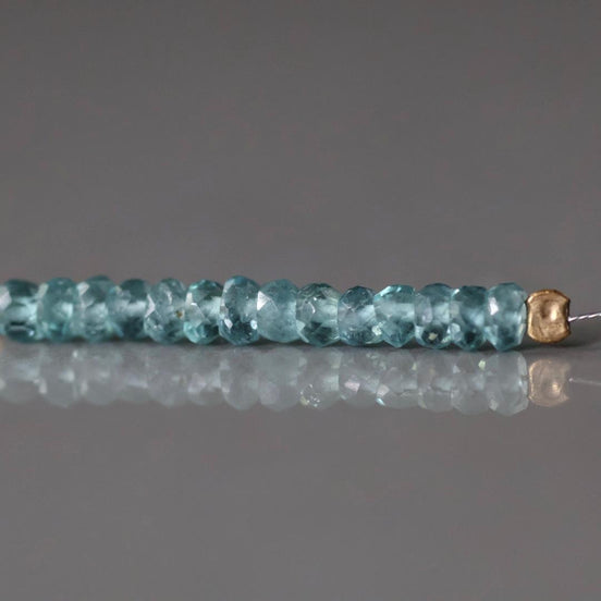 3mm Rare Congo Indicolite Beads Blue Tourmaline Faceted Rondelle 1” strand Genuine Gemstone Beads Jewelry Making Gift October Birthstone