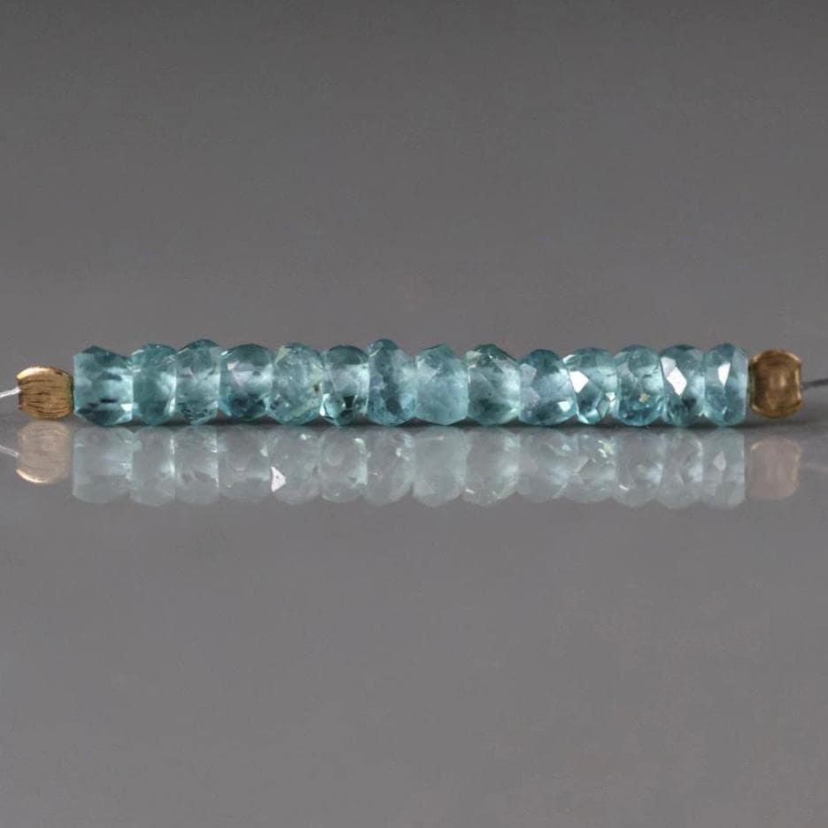 3mm Rare Congo Indicolite Beads Blue Tourmaline Faceted Rondelle 1” strand Genuine Gemstone Beads Jewelry Making Gift October Birthstone