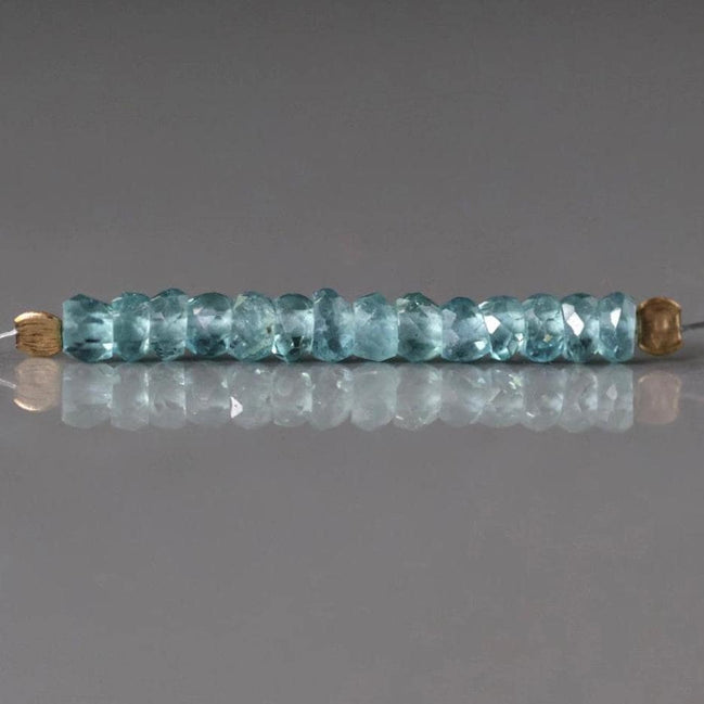 3mm Rare Congo Indicolite Beads Blue Tourmaline Faceted Rondelle 1” strand Genuine Gemstone Beads Jewelry Making Gift October Birthstone