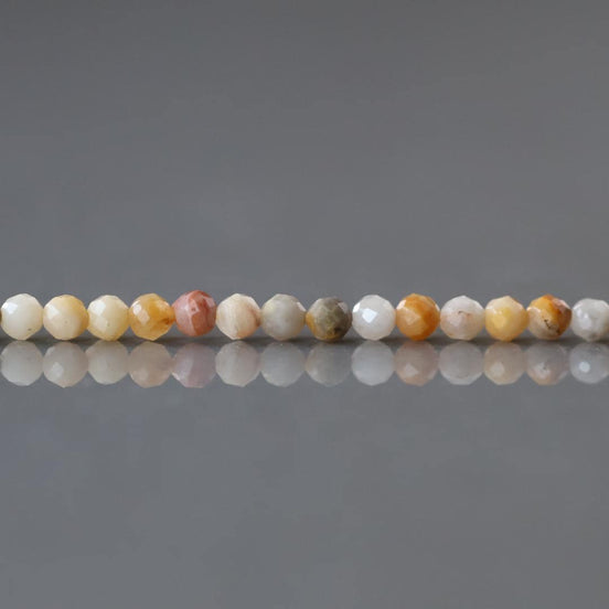 3mm Crazy Lace Agate Micro Faceted Beads 15" Yellow Genuine Gemstone Beads for Jewelry Making Beading Craft Gift