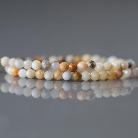 3mm Crazy Lace Agate Micro Faceted Beads 15" Yellow Genuine Gemstone Beads for Jewelry Making Beading Craft Gift